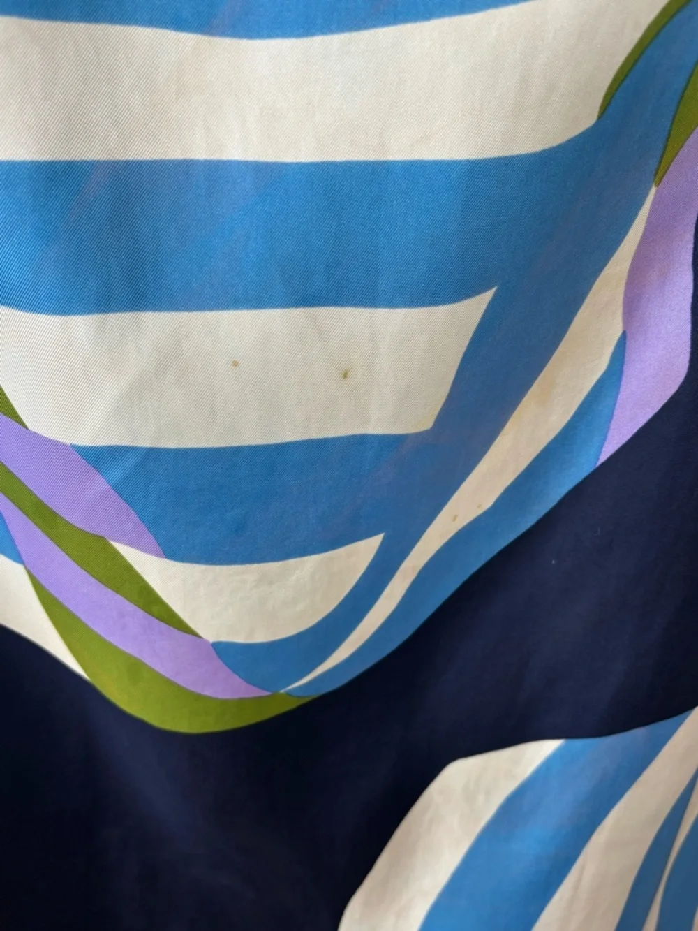 Dior Vintage Navy and Cream Silk Scarf 30” - Picture 4 of 6